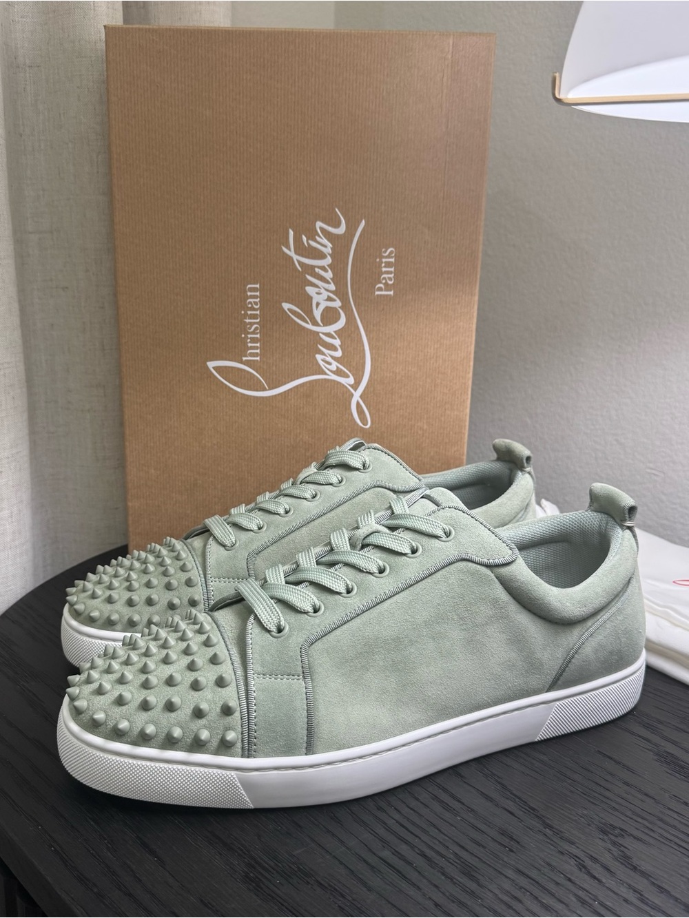 Christian Louboutin Louis Junior Spikes Orlato Sneakers Green